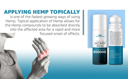 Medical Miracles Hemp Oil Roll On – 6000mg, Made in USA for Muscles, Joints & Mobility