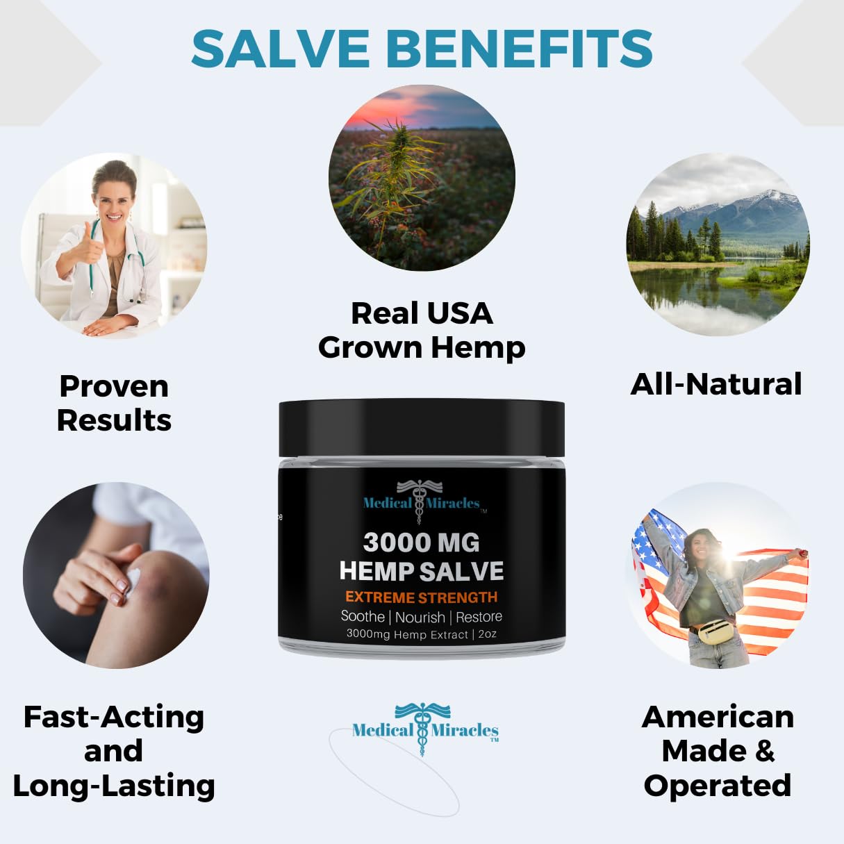 Medical Miracles Hemp 3000mg Salve – Extreme Strength for Joints | USA Made