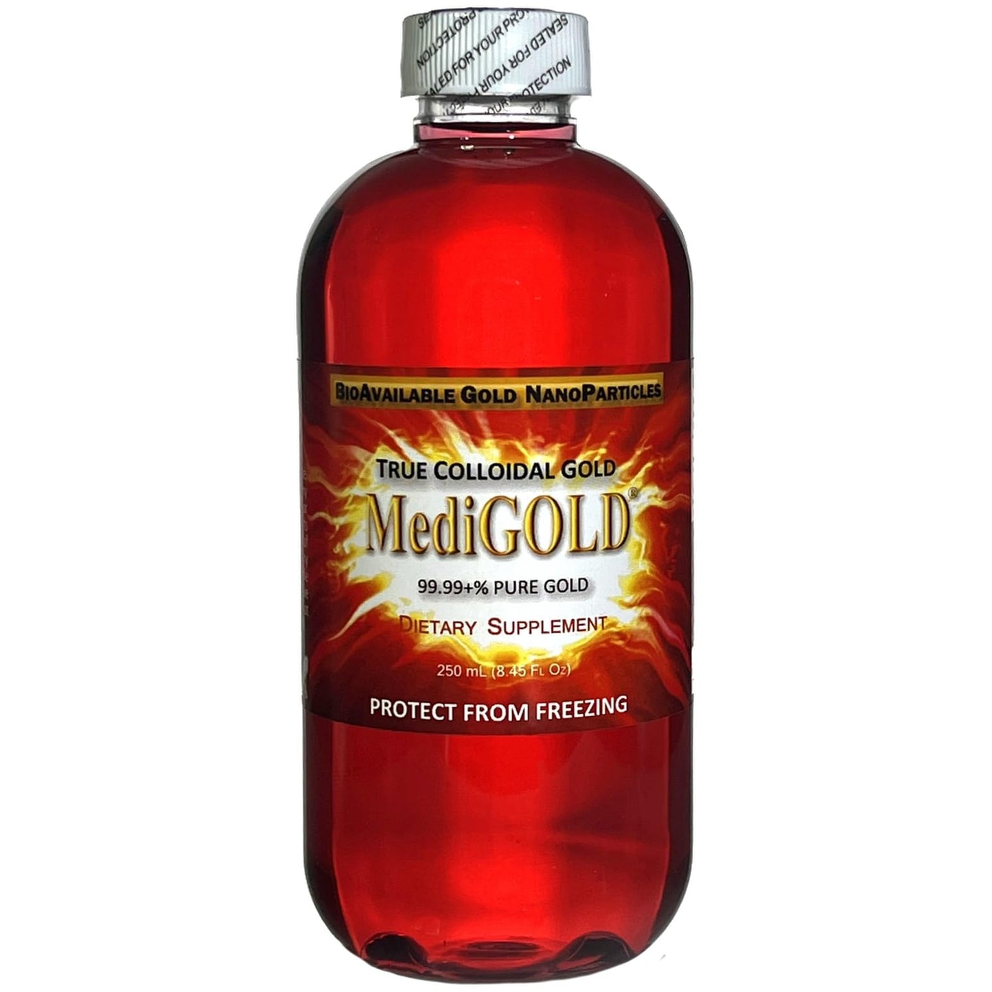 MediGOLD True Colloidal Gold AuNP Supplement – 250 mL in BPA-Free Bottle