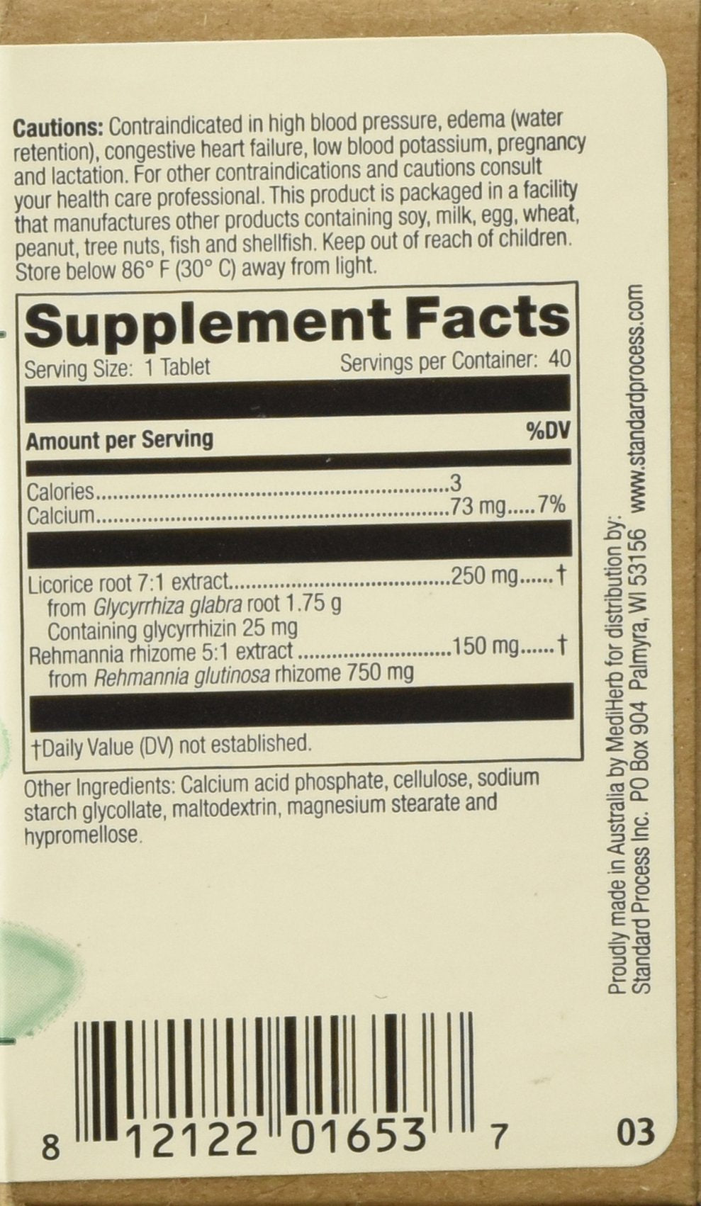 Mediherb Adrenal Complex 40 Tabs | Adrenal Support Supplement