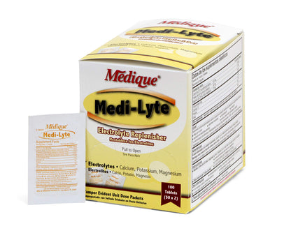 Medique Medi-Lyte Electrolyte Tablets with Potassium Chloride for Cramps - 100 Tablets