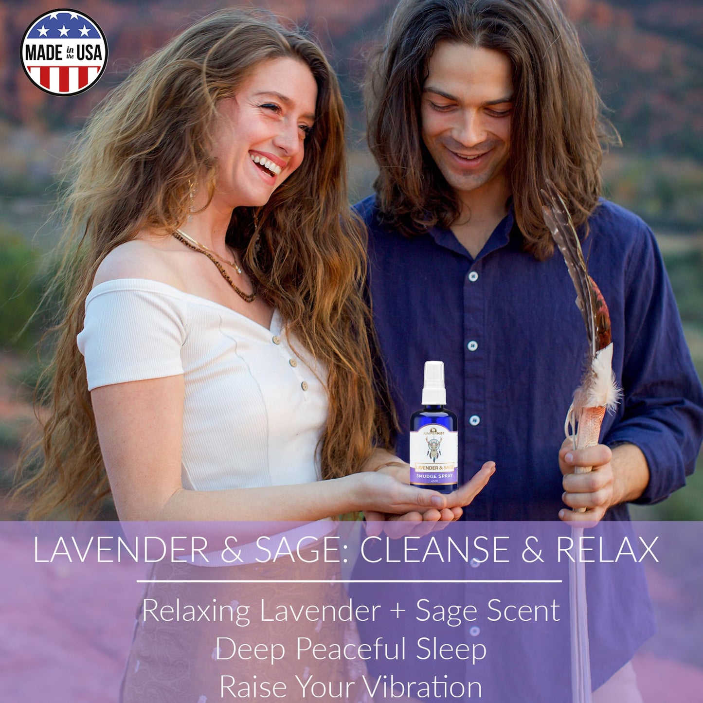 Lavender & Sage Smudge Spray (4oz) – Smokeless, Calming Energy Cleansing