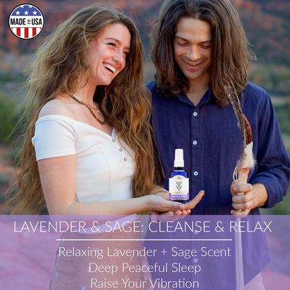 Lavender & Sage Smudge Spray (4oz) – Smokeless, Calming Energy Cleansing