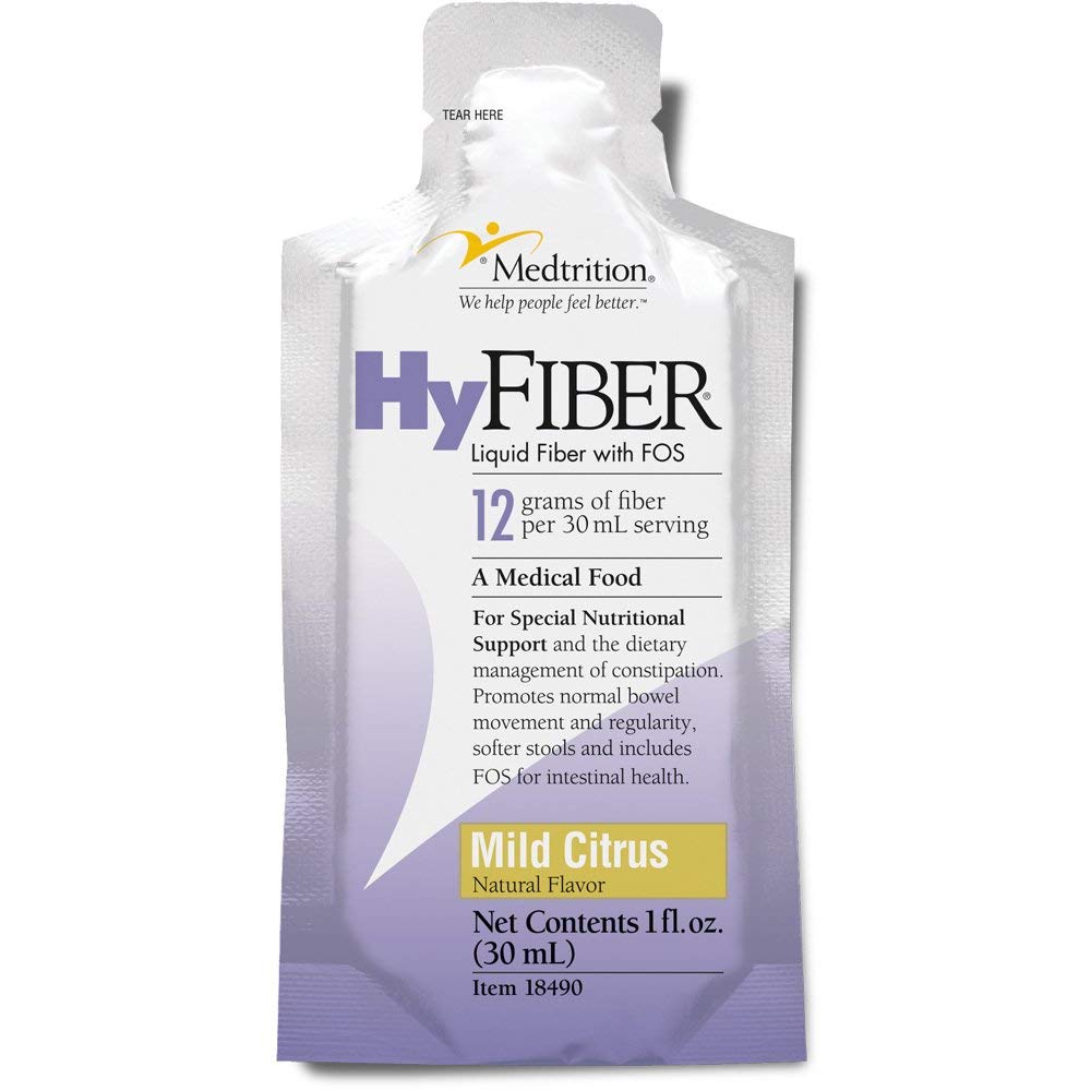 Medtrition HyFiber Daily Liquid Fiber – 12 g Soluble Fiber per 30 mL (1 fl oz), 25 Pack