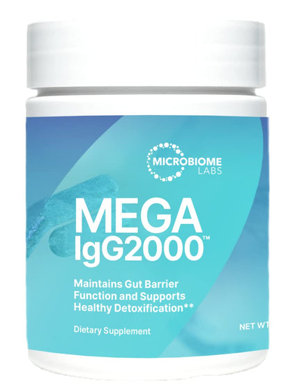 Mega IgG2000 Gut Health Powder – Dairy-Free IgG Immunoglobulin for Women, Men & Kids 2+ | Microbiome Labs (2.1 oz)