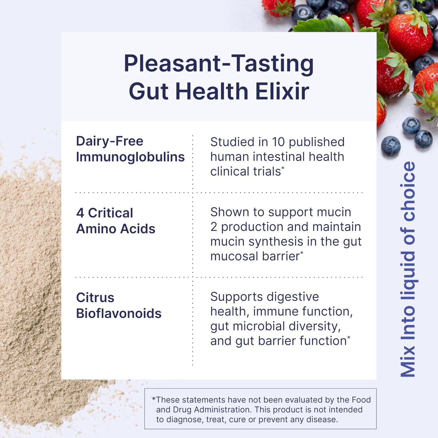 Microbiome Labs MegaMucosa Gut Health Powder – Complete Mucosal Support (Berry Acai, 5.5 oz) | Dairy-Free Immunoglobulins