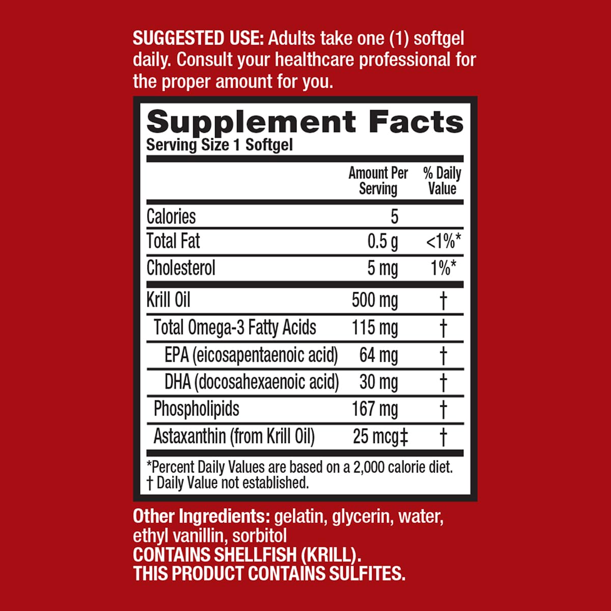MegaRed Extra Strength Krill Oil 500mg - EPA/DHA, No Fishy Aftertaste | Heart Health, 80 Softgels (2 Pack)