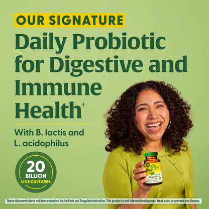 MegaFood MegaFlora Probiotic - 20B CFU, 14 Strains for Digestive Health & Immune Support - Vegetarian & Non-GMO - 60 Mini Capsules