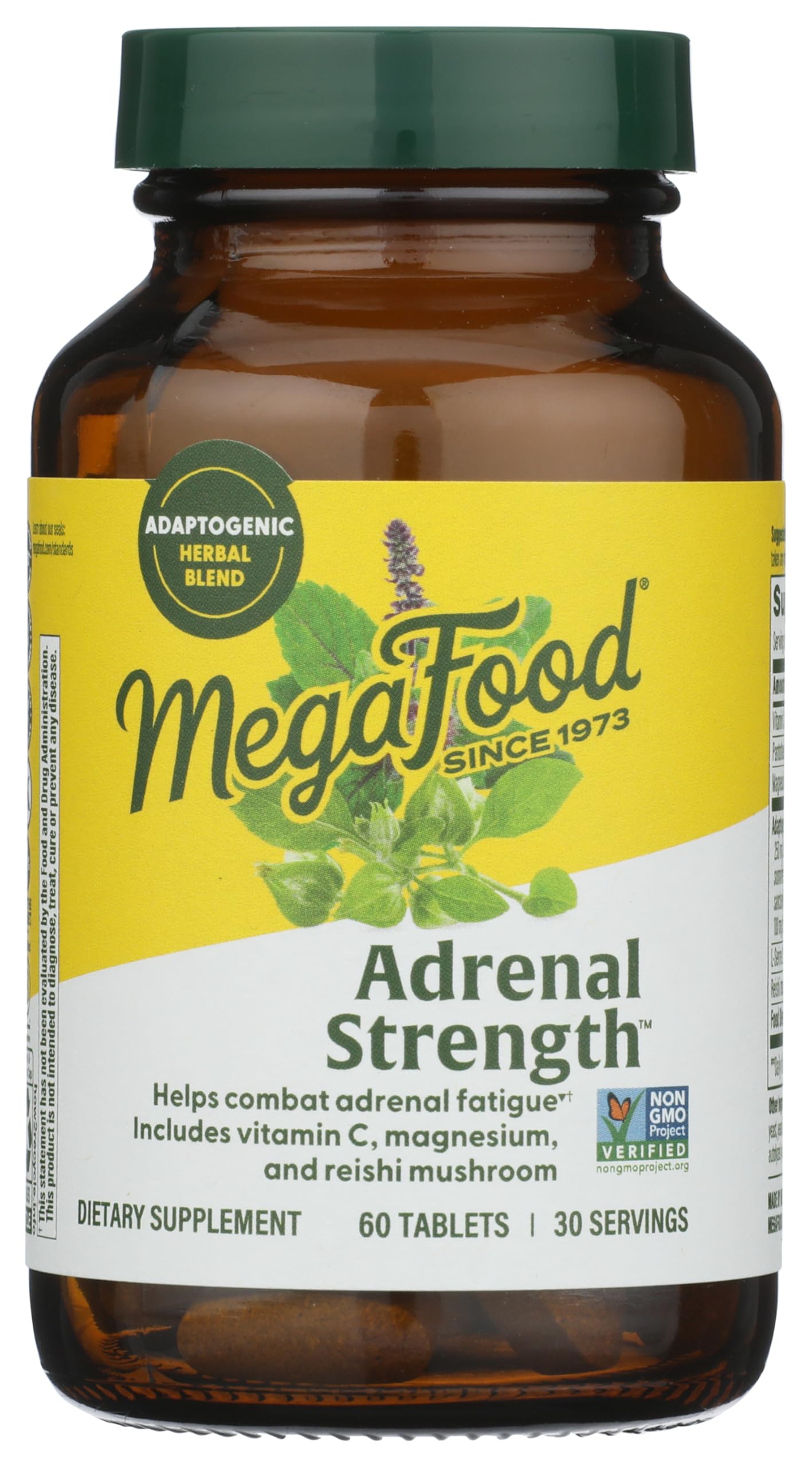 MegaFood Adrenal Strength - Adrenal Support with Ashwagandha, Magnesium Glycinate, Vitamin C | Vegetarian, 60 Tablets