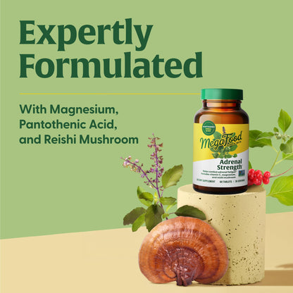 MegaFood Adrenal Strength – Adrenal Support with Sensoril Ashwagandha, Vitamin C, Magnesium Glycinate (Vegetarian, 90 Tablets)