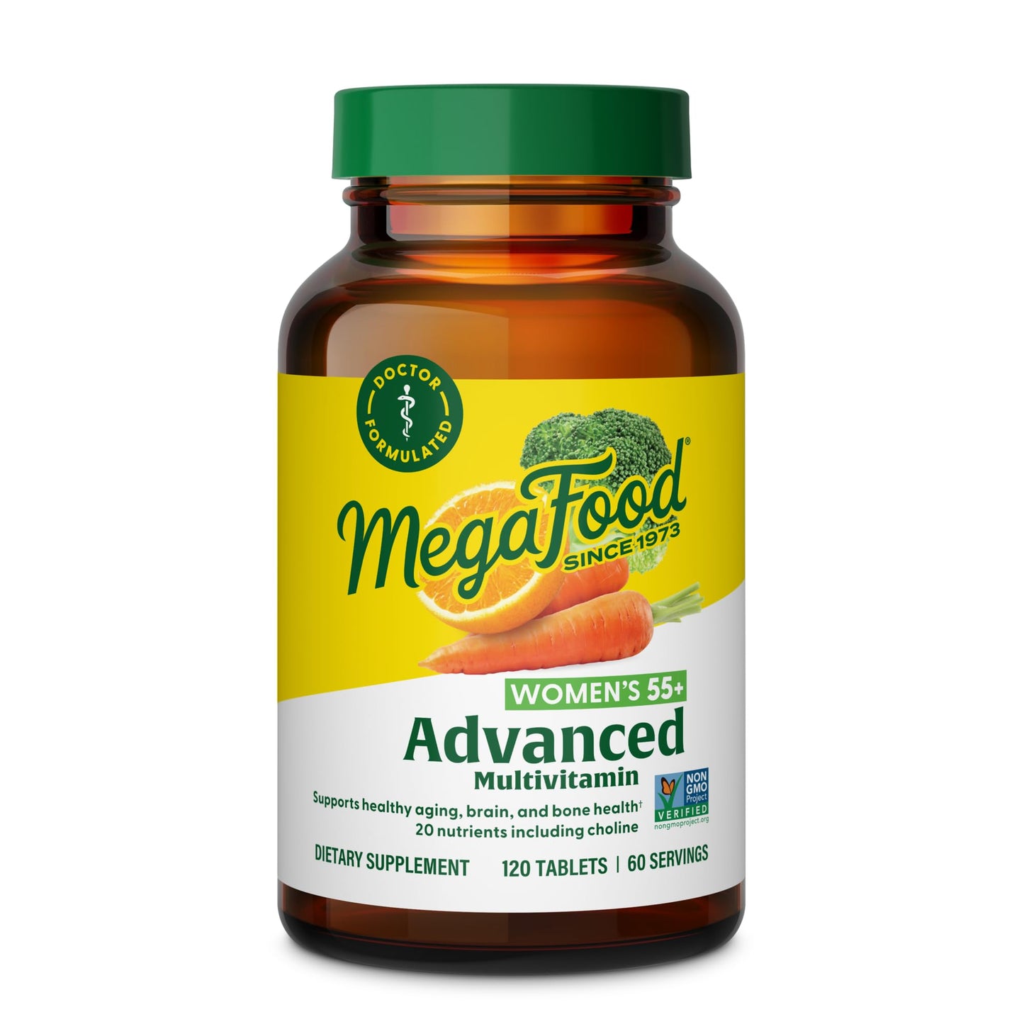 MegaFood Advanced Multivitamin for Women 55+ – Vegetarian, Methylated B12 & Folate, Vitamin D3, 120 Tablets (60 Servings)