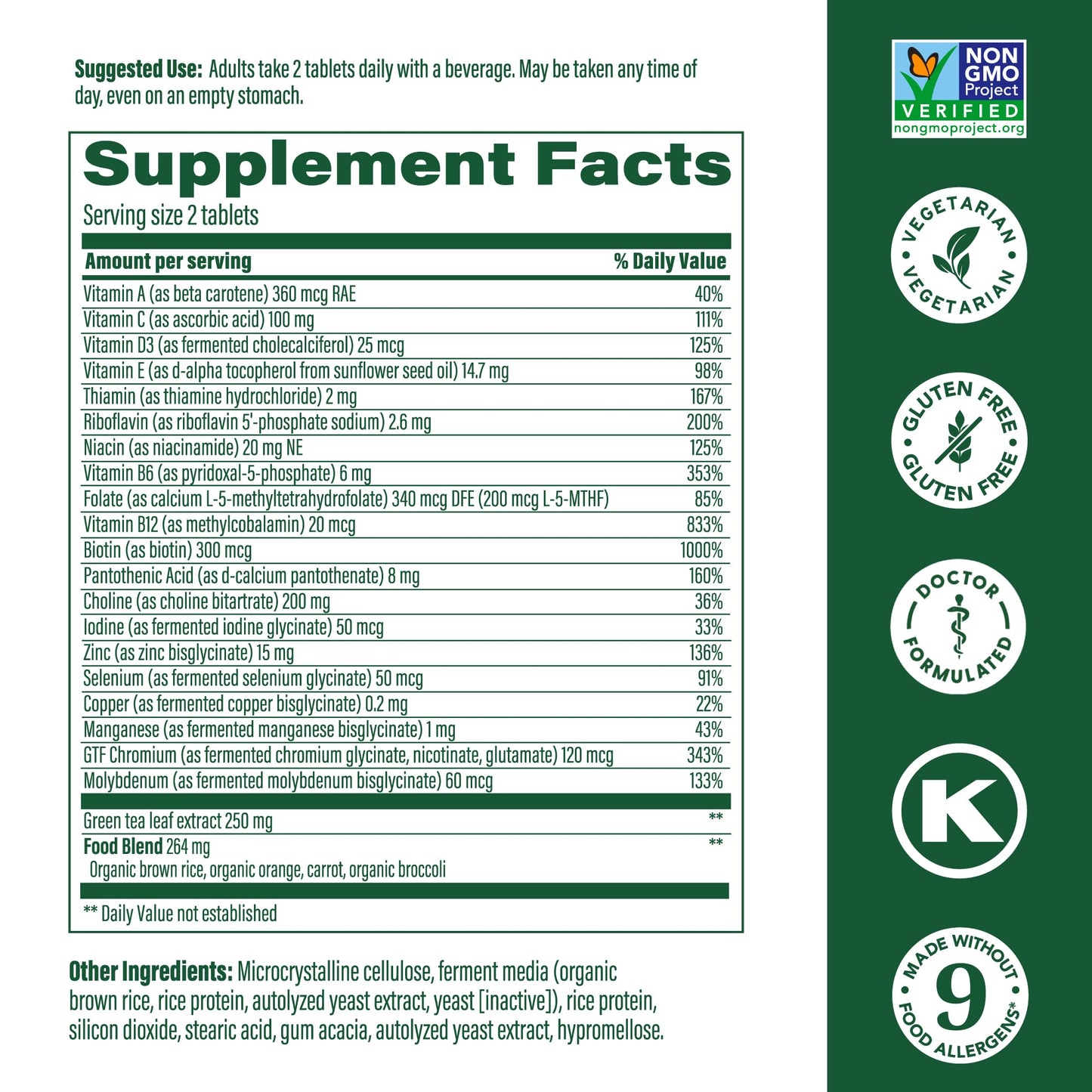 MegaFood Advanced Multivitamin for Women 55+ – Vegetarian, Methylated B12 & Folate, Vitamin D3, 120 Tablets (60 Servings)