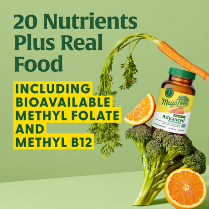 MegaFood Advanced Multivitamin for Women 55+ – Vegetarian, Methylated B12 & Folate, Vitamin D3, 120 Tablets (60 Servings)