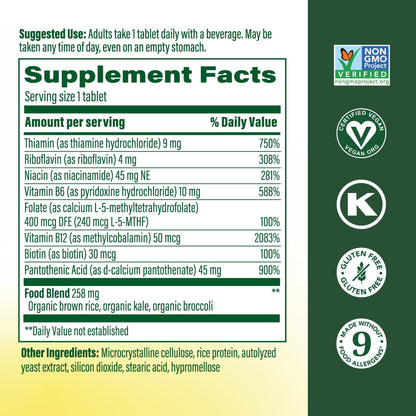 MegaFood Balanced B Complex – Vegan B Vitamins for Energy & Nervous System Support | 90 Tablets