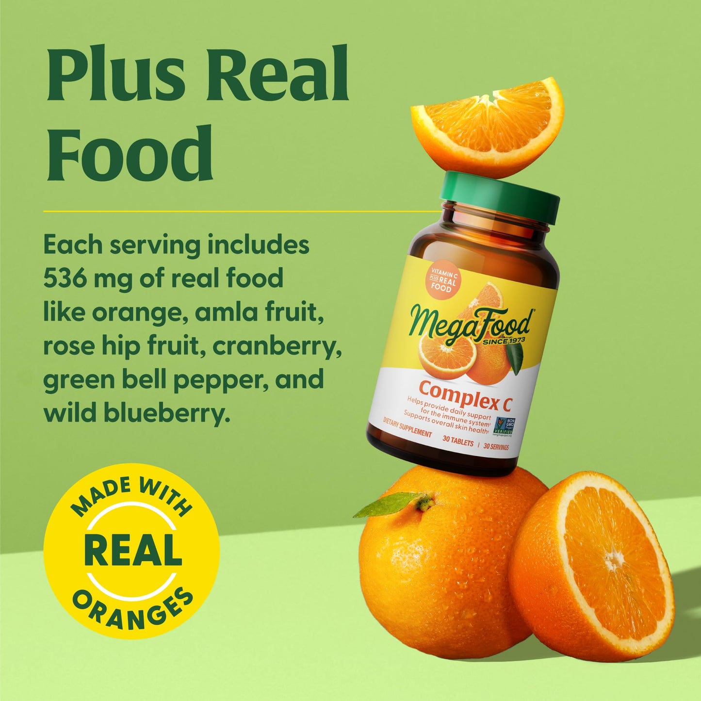 MegaFood Complex C – Vegan Vitamin C with Real Food Ingredients | Gluten-Free, 180 Tablets