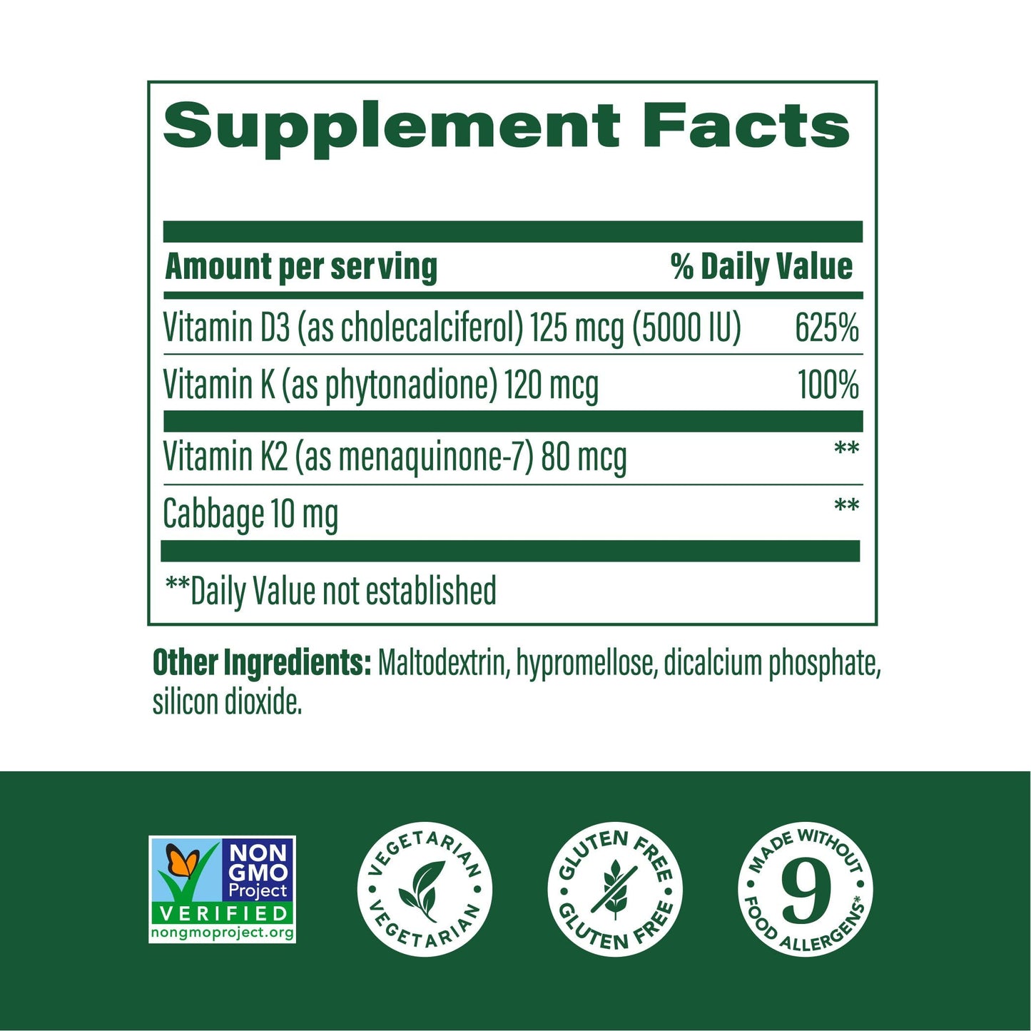 MegaFood Vitamin D3 5000 IU with K2 – Vegetarian D3/K2 for Bones, Teeth & Immune Support | 120 Mini Capsules