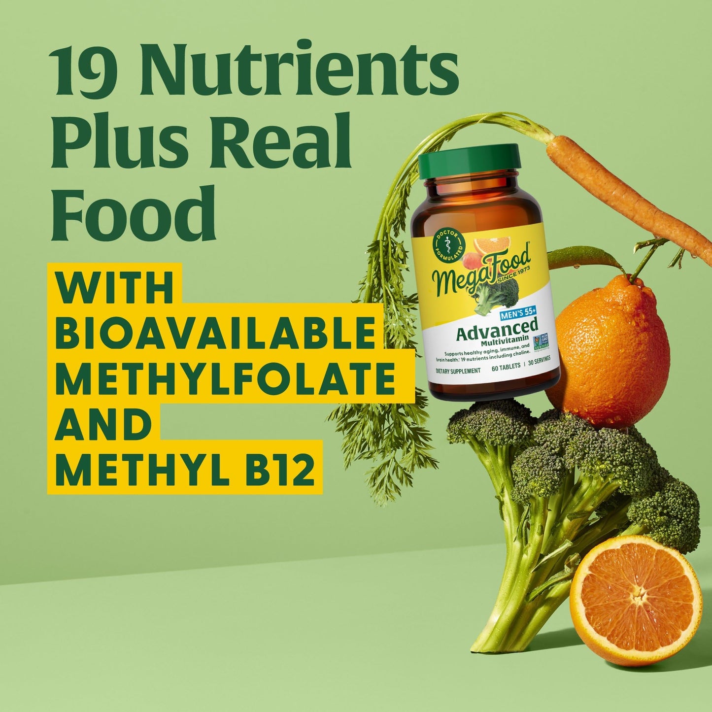 MegaFood Multi for Men 55+ – 120 Tablets | Daily Multivitamin for Men 55+