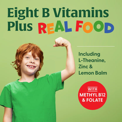 MegaFood Kids Vitamin B Complex – B12, B6, Folate, L-Theanine | Vegetarian & Gluten Free