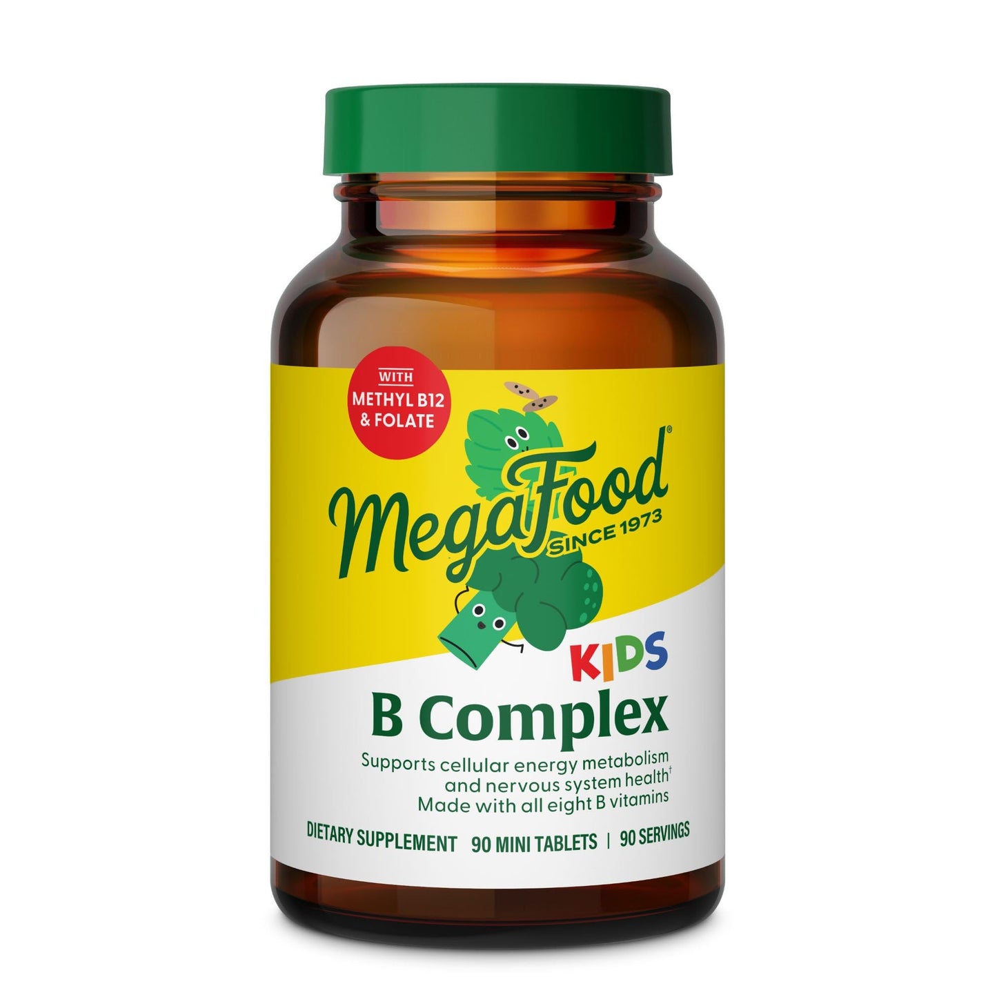 MegaFood Kids Vitamin B Complex – B12, B6, Folate, L-Theanine | Vegetarian & Gluten Free