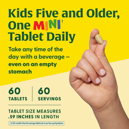 MegaFood Kids One Daily Multivitamin - Zinc, C & D | Gluten Free, Vegetarian, Non-GMO | 60 Tablets