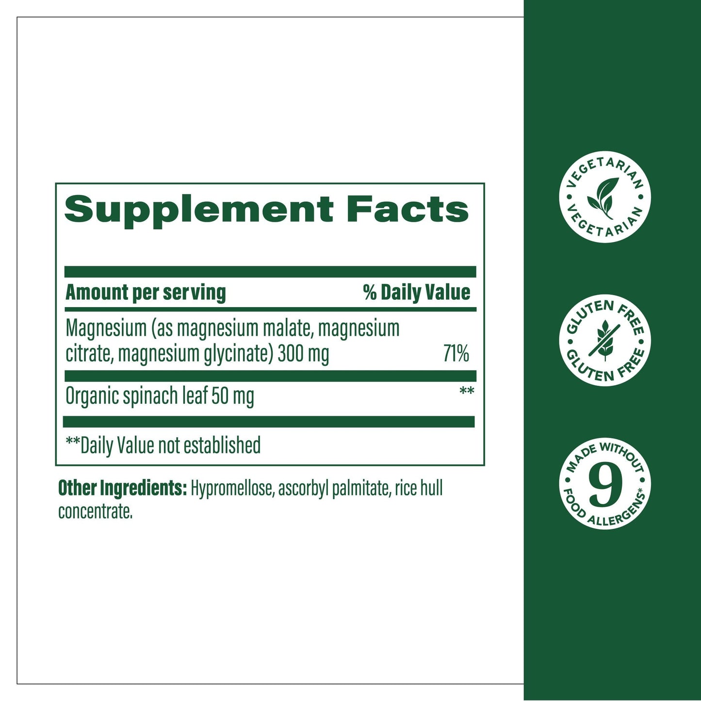 MegaFood Magnesium Glycinate, Citrate & Malate 300mg – Triple Magnesium Complex (60 Caps)