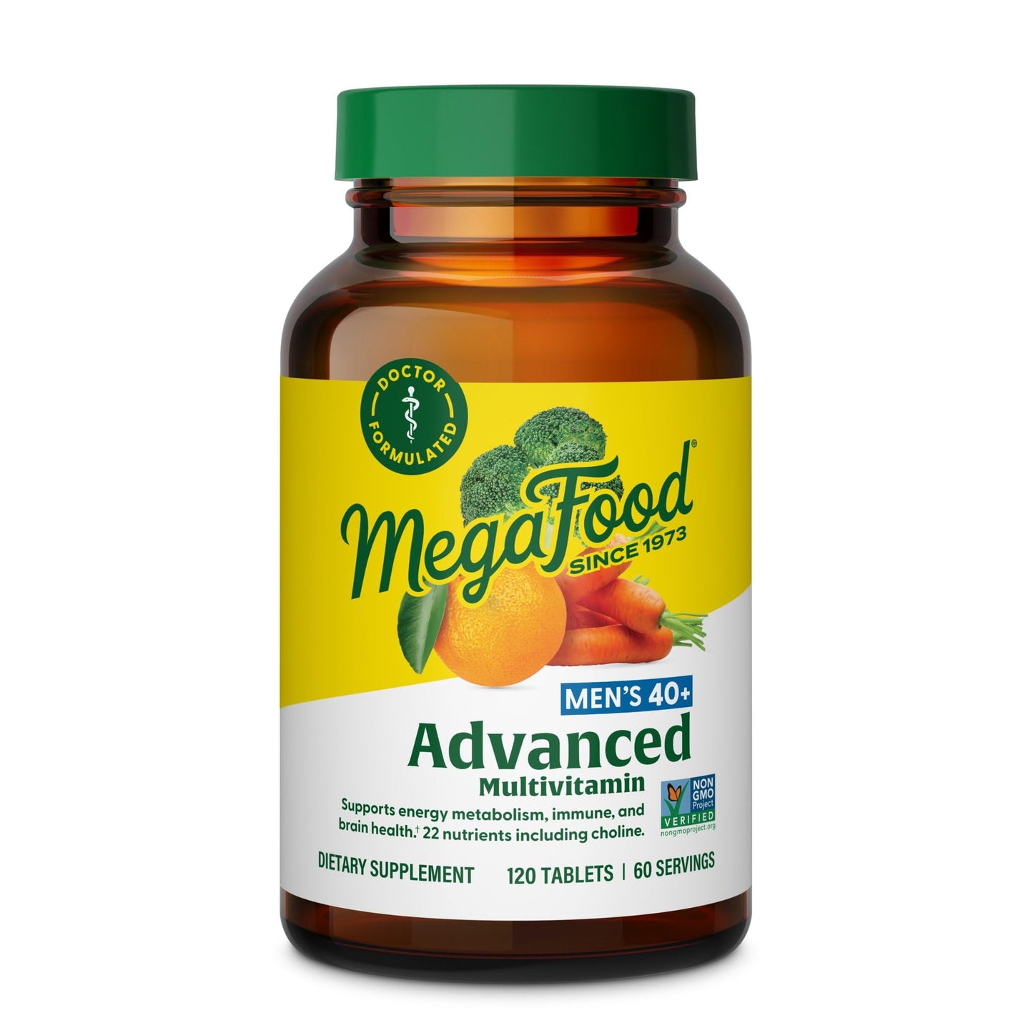 MegaFood Men's 40+ Advanced Multivitamin – Dr-Formulated, Real Food, Vegetarian (120 Tabs)