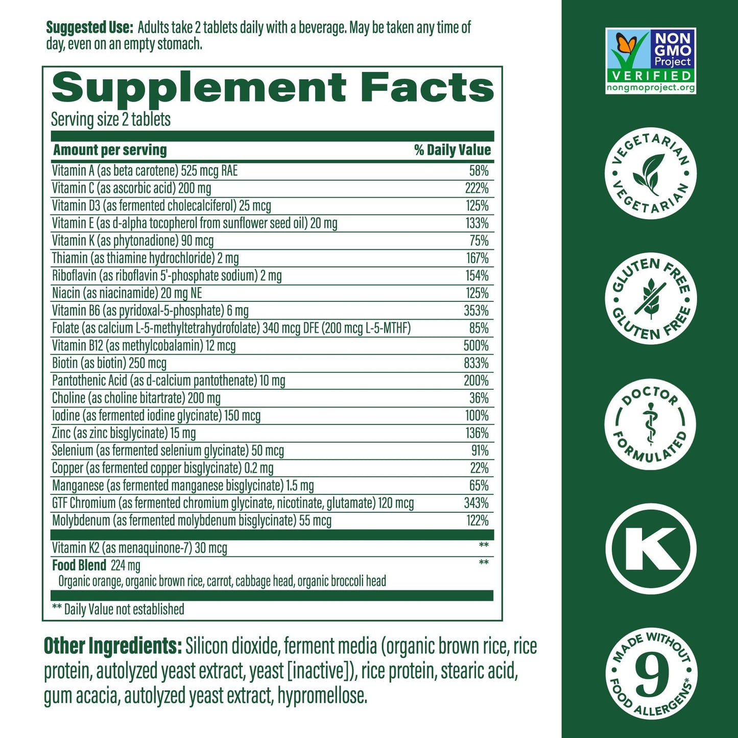 MegaFood Men's 40+ Advanced Multivitamin – Dr-Formulated, Real Food, Vegetarian (120 Tabs)