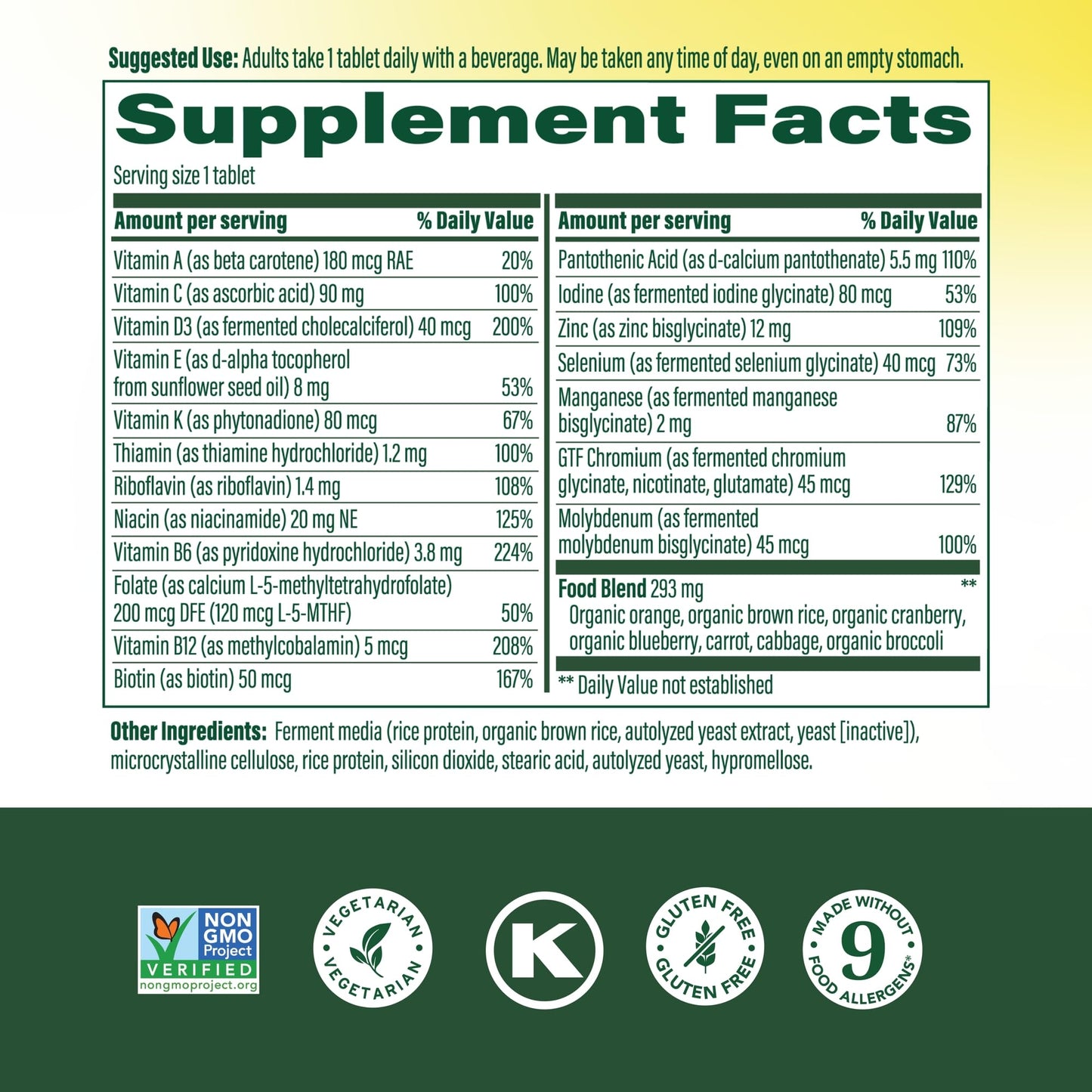 MegaFood Men 55+ Multivitamin - One Daily for Aging, Immune & Bone Support | Vegetarian | 120 Tablets