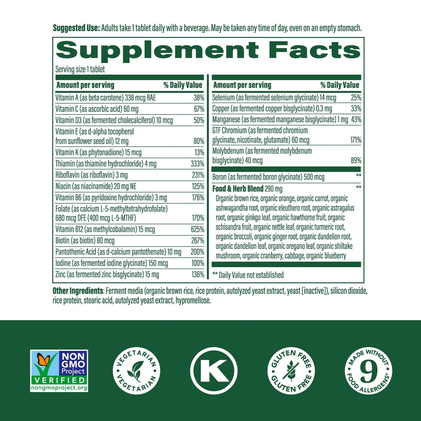 MegaFood Multivitamin for Men 40+ — One Daily, 90 Vegetarian Tablets