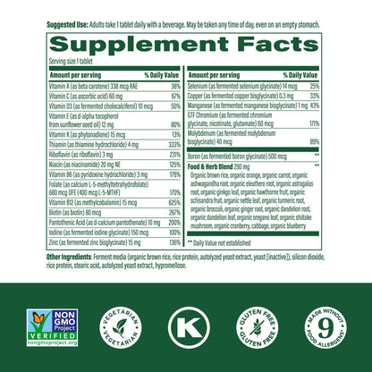 MegaFood Multivitamin for Men 40+ — One Daily, 90 Vegetarian Tablets