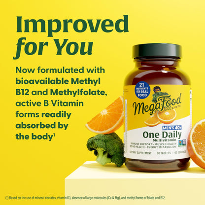MegaFood Multivitamin for Men 40+ — One Daily, 90 Vegetarian Tablets