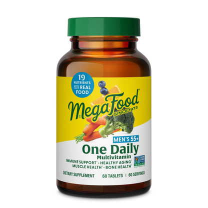 MegaFood Men's 55+ One Daily Multivitamin – Immune & Energy Support (Vegetarian)