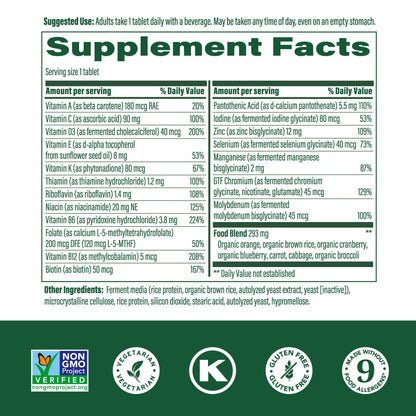 MegaFood Men's 55+ One Daily Multivitamin – Immune & Energy Support (Vegetarian)