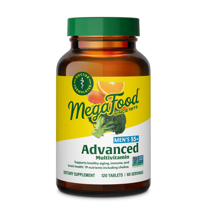 MegaFood Multi for Men 55+ – 120 Tablets | Daily Multivitamin for Men 55+
