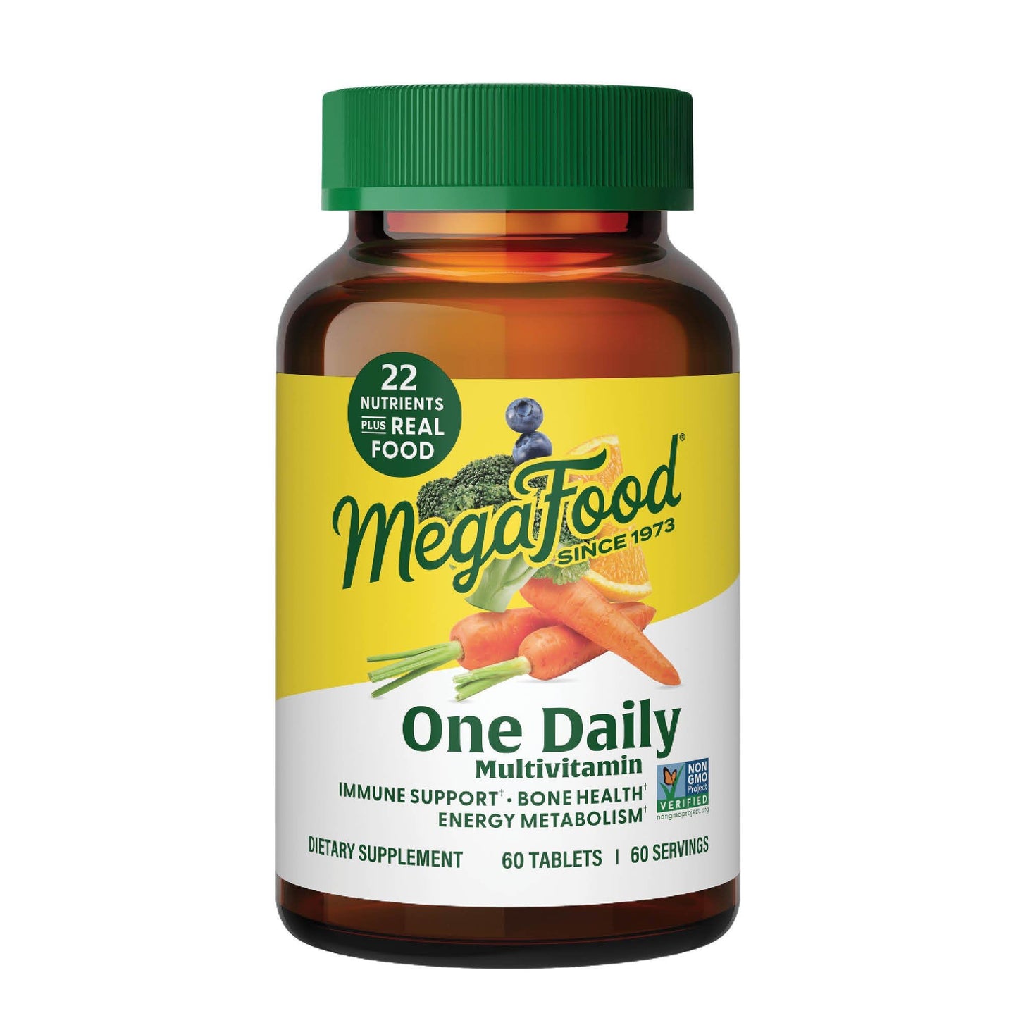 MegaFood One Daily Multivitamin for Women and Men – Real Food Nutrition, Immune Support, Vegetarian, 60 Tablets