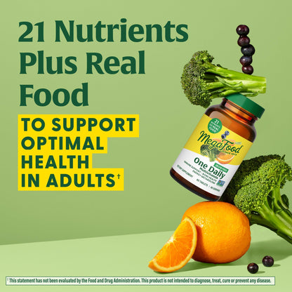 MegaFood One Daily Iron Free Multivitamin – Real Food Nutrition, Vegetarian, Non-GMO, No Iron (90 Tablets)