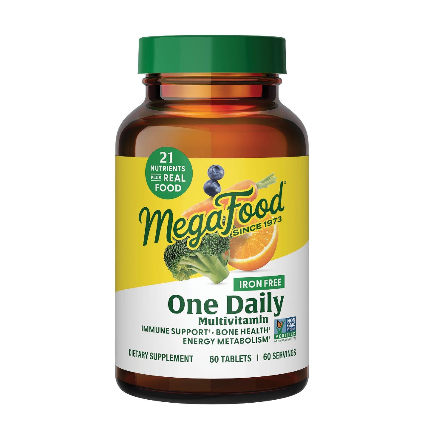 MegaFood One Daily Iron Free Multivitamin – Real Food, Vegetarian, Non-GMO