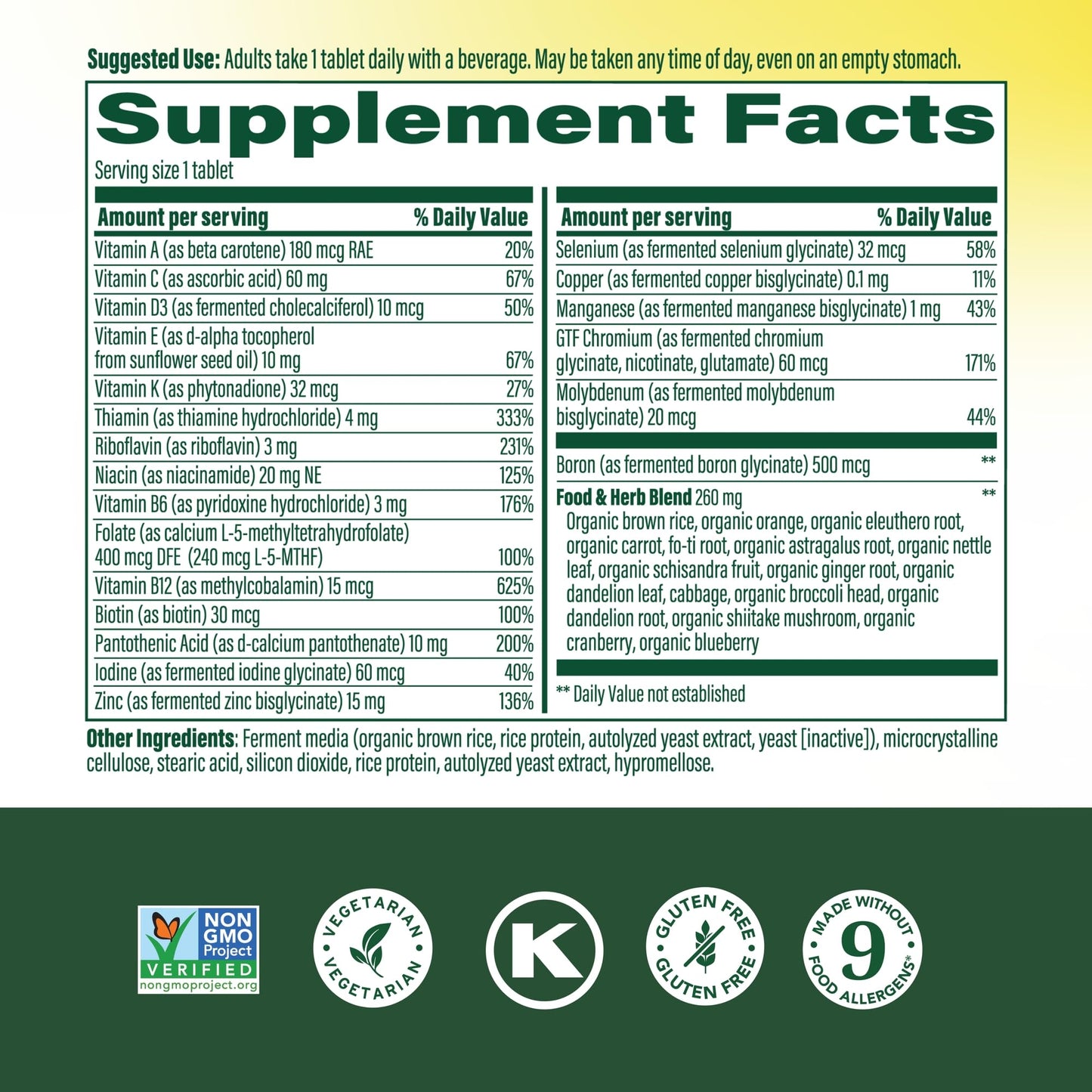 MegaFood One Daily Men's Multivitamin – Energy Metabolism, Immune Support, Vitamin D3 & B12 – Vegetarian & Gluten Free – 90 Tablets