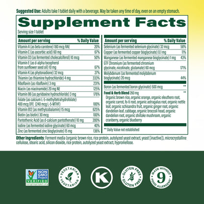 MegaFood One Daily Men's Multivitamin – Energy Metabolism, Immune Support, Vitamin D3 & B12 – Vegetarian & Gluten Free – 90 Tablets