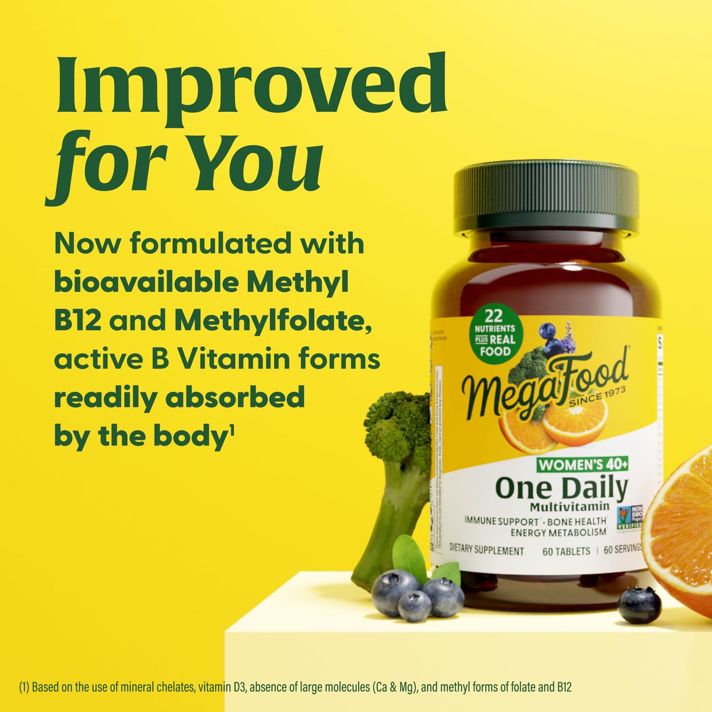 MegaFood Women 40+ Multivitamin | One Daily, Vegetarian, Methylated B12 & Folate