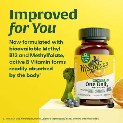 MegaFood Women 40+ Multivitamin | One Daily, Vegetarian, Methylated B12 & Folate