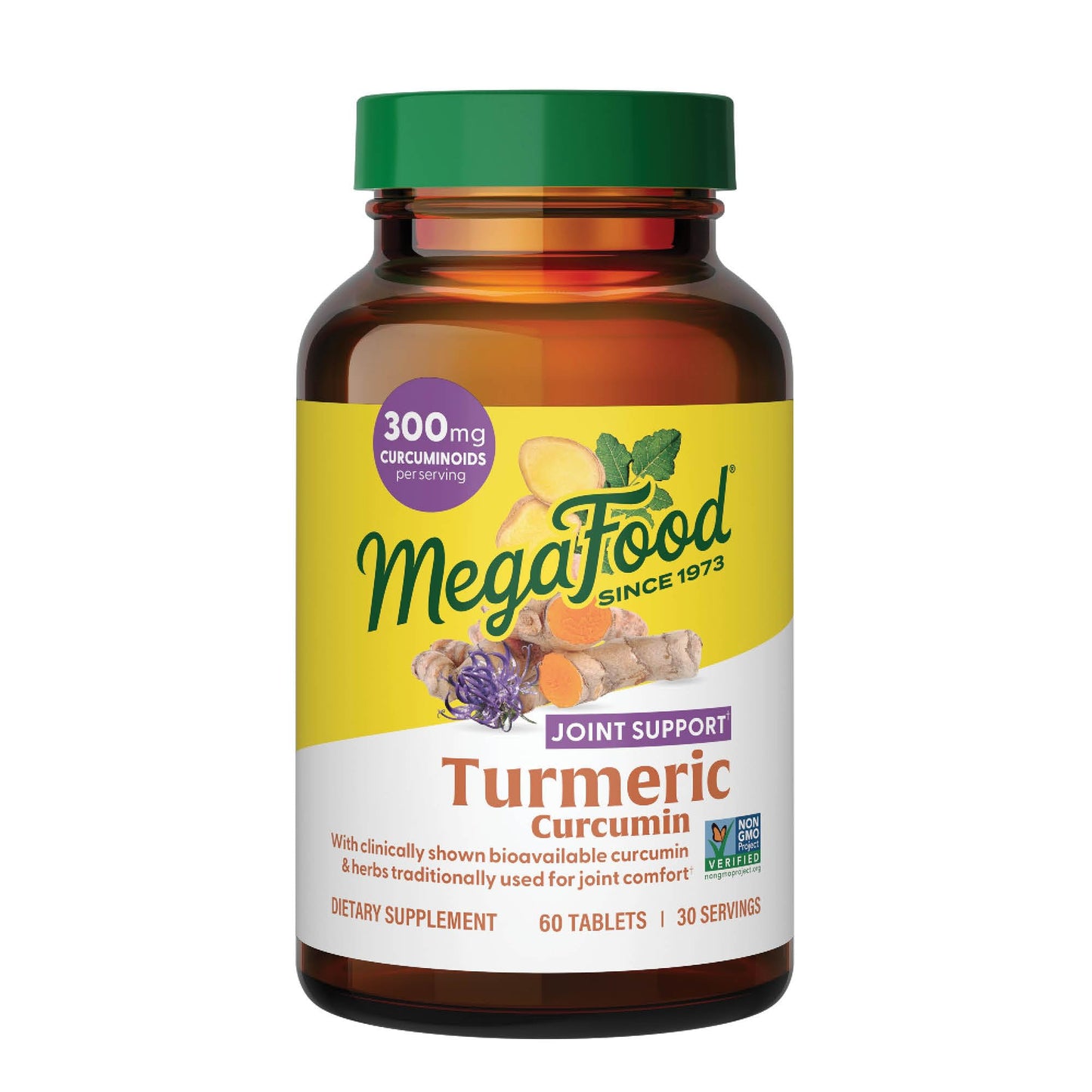 MegaFood Turmeric Curcumin - Joint Support (Vegan, Non-GMO) 60 Tablets