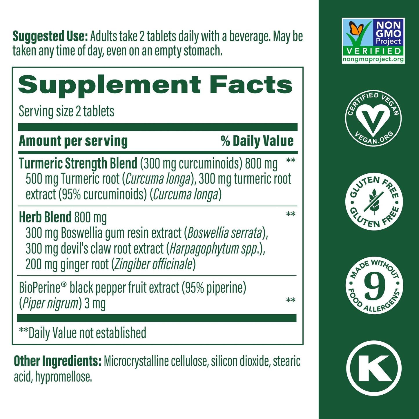 MegaFood Turmeric Curcumin - Joint Support (Vegan, Non-GMO) 60 Tablets