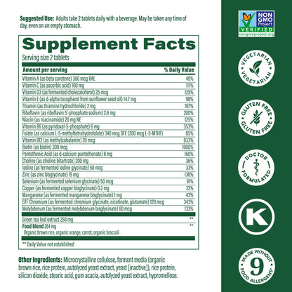 MegaFood Advanced Multivitamin for Women 55+ – Vegetarian, Methylated B12 & Folate, Vitamin D3, 120 Tablets (60 Servings)