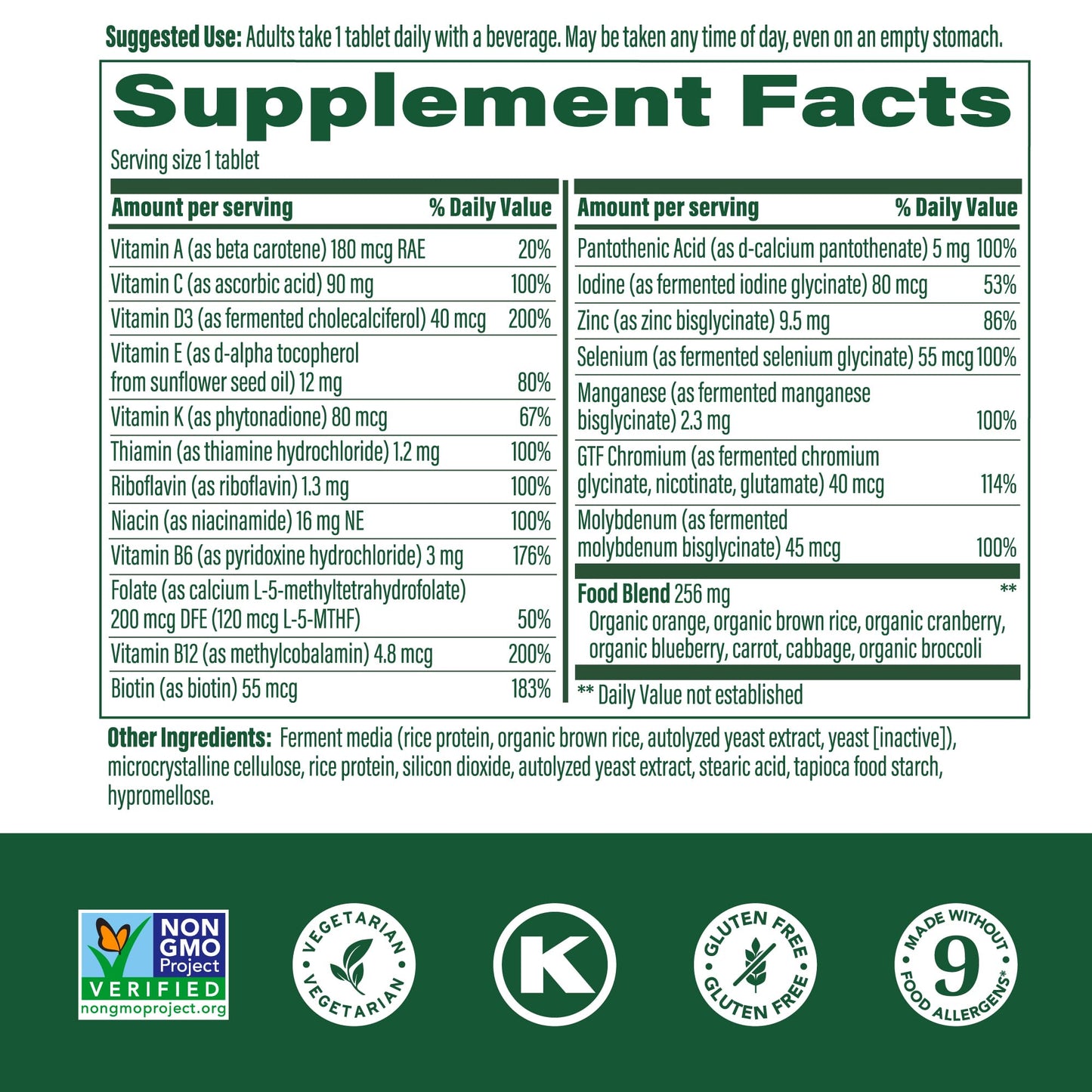 MegaFood Women 55+ One Daily Multivitamin – Vitamin D3, B12, Folate | Vegetarian