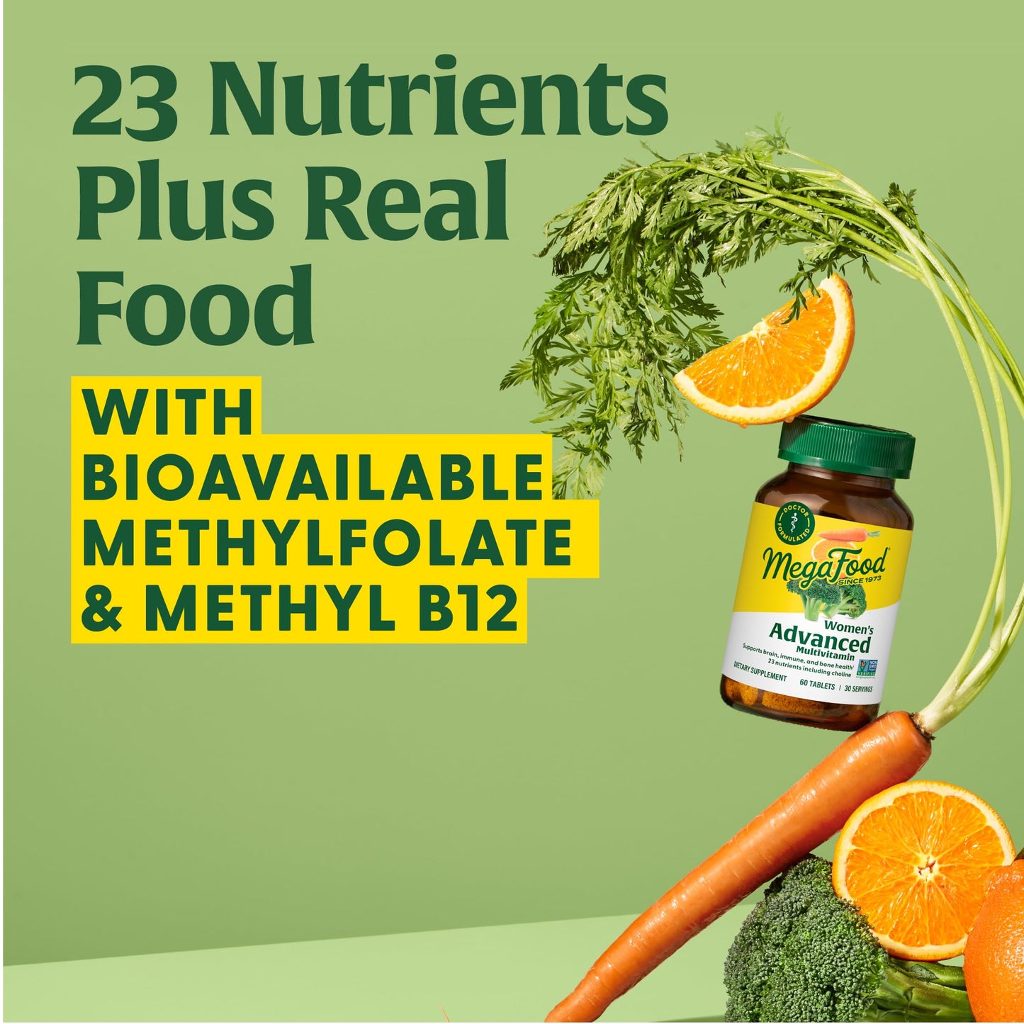 MegaFood Women's Advanced Multivitamin – Doctor-Formulated with Iron & Choline | 120 Tabs