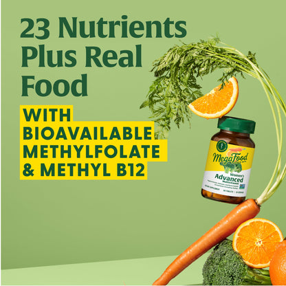 MegaFood Women's Advanced Multivitamin – Doctor-Formulated with Iron & Choline | 120 Tabs