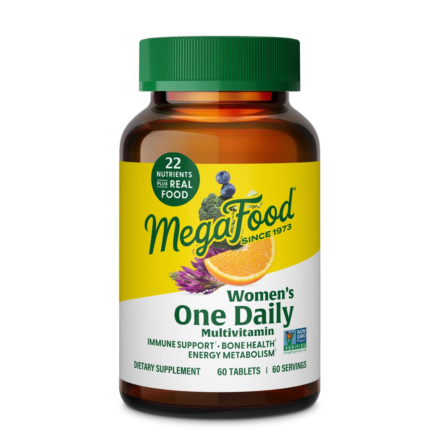 MegaFood Womens Multivitamin One Daily – Vegetarian, Gluten-Free, Iron, Vitamin C & D3, 60 Tablets