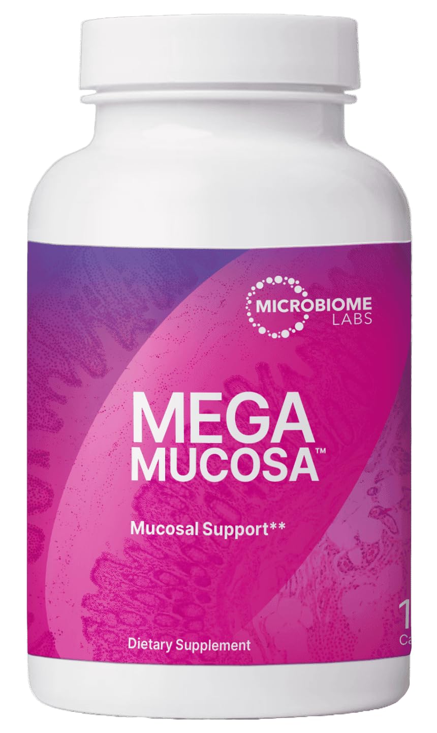 Microbiome Labs MegaMucosa – Amino Acids + Dairy-Free Immunoglobulins for Gut Health & Immunity (180 Capsules)