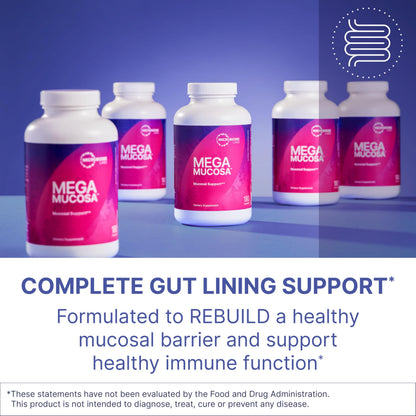 Microbiome Labs MegaMucosa – Amino Acids + Dairy-Free Immunoglobulins for Gut Health & Immunity (180 Capsules)